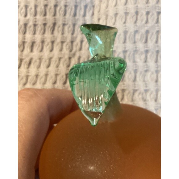 Frosted Glass Art Peach Paperweight by Crowning Touch With Sticker Made Taiwan - Picture 14 of 16